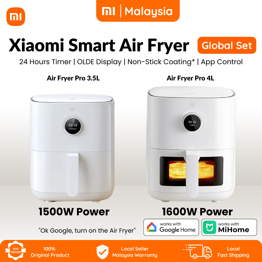 [ทั่วโลก] Xiaomi Mijia Smart Air Fryer Pro 3.5L 4L 4.5L 5.5L 6.5L Apps Mens Temperature Control 1500