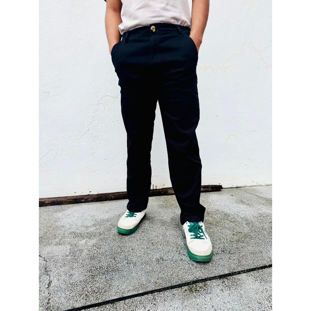 Straight Cut Slack Pants 100% Cotton High Stretchable Premium Quality Men Pants Straight Regular Cut