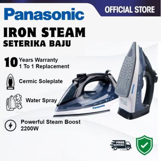 PANASONIC Iron Steam Iron 2200W  Iron Steamer Seterika Baju Electric Iron 烫斗