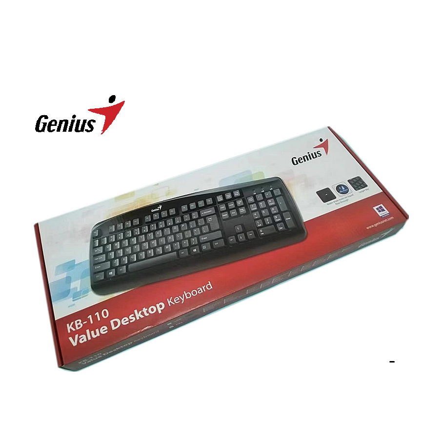 ใหม่ในกล่อง Genius KB110 Value Desktop Keyboard Black Standard Windows Keyboard PS/2