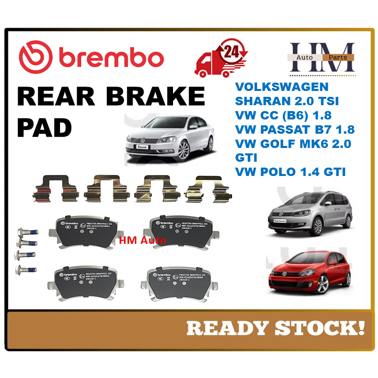 100% BREMBO NAO ผ้าเบรคหน้า VW Golf MK6 GTi VW CC B6 1.8 PASSAT B7 1.8 AUDI Q3 1.4 2.0 P85073N