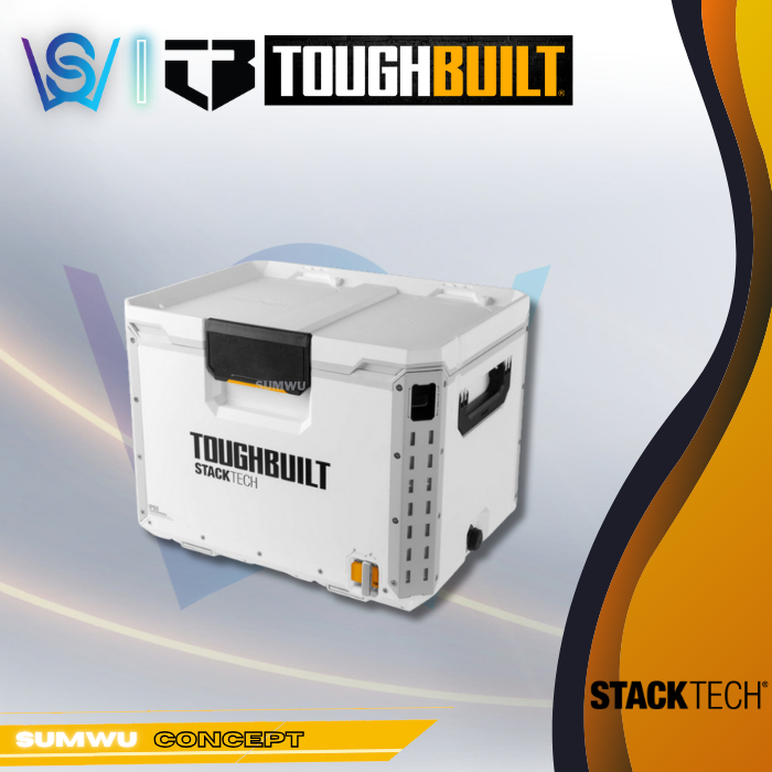 TOUGHBUILT STACKTECH XL สีขาว 38-Quart ฉนวนหน้าอก Ice Cooler กล่องเก็บของขนาดใหญ่ TB-B1-C-70