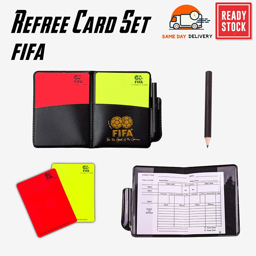 ✅ ✅ FOOTBALL FUTSAL REFEREE CARD SET INCLUDE SCORE SHEETS กระเป๋าสตางค์หนัง