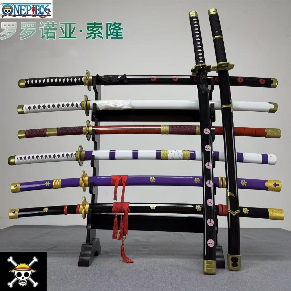 CDO One Piece โลหะไม้ Roronoa Zoro ดาบของเล่น 104 ซม.อะนิเมะญี่ปุ่นคอสเพลย์รูป Katana Collection