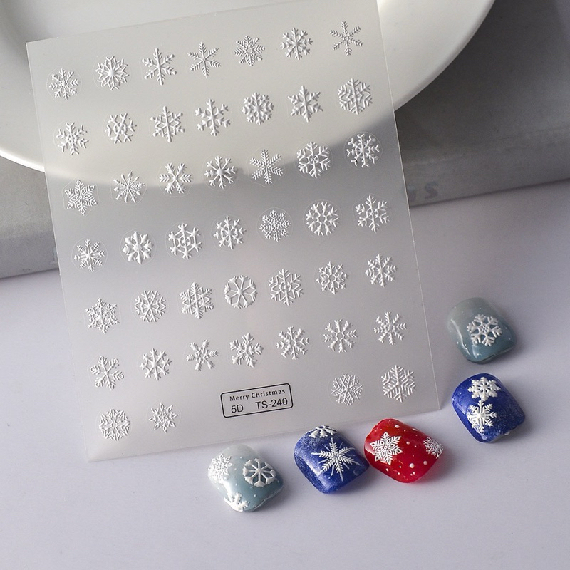[TS-240] 5D MERRY CHRISTMAS NAIL STICKERS NAIL STICKERS หินภูเขาไฟ