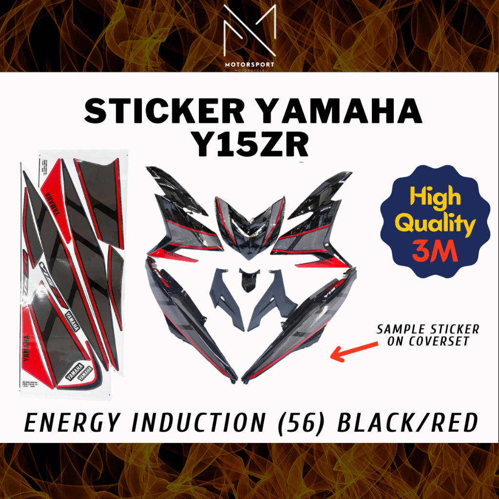 YAMAHA Y15zr Coverset Sticker Energy Induction (56) 3M Premium Sticker Pelekat Kauver Motor