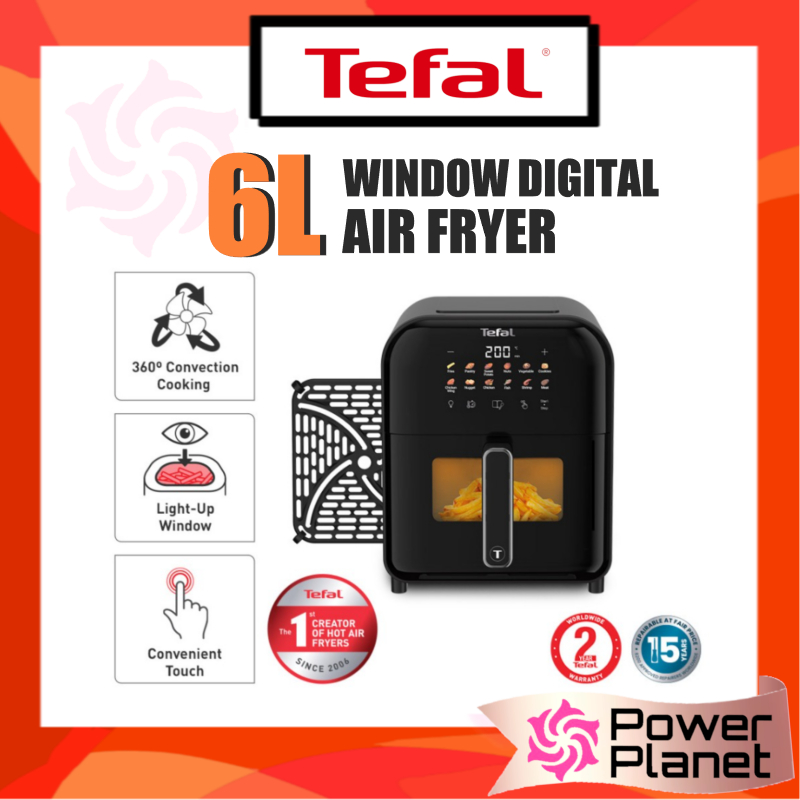 Tefal 6L Easy Fry Window Air Fryer Digital EY8218 (โปรแกรมทําอาหาร 12 รายการ) EY821865