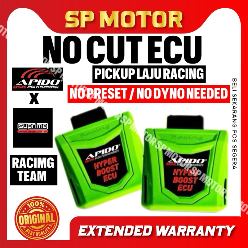 Apido Racing Hyper Boost ECU PNP No Dyno RS150 LC135 V8 RSX150 Y15ZR Y15 V1 V2 Y16 SRL115 Fi EX5 110