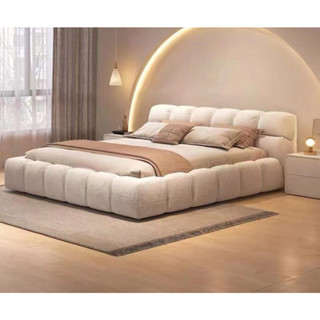 Harga Termurah Katil Single Super Single Queen King Bed Baldu Putih Lamb Velvet