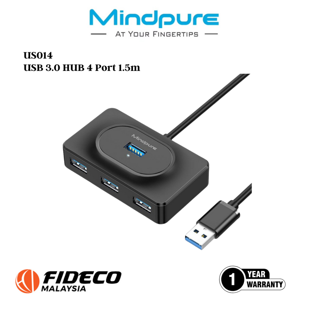 Mindpure US014 USB 3.0 HUB 4 พอร์ต - 1.5 เมตร