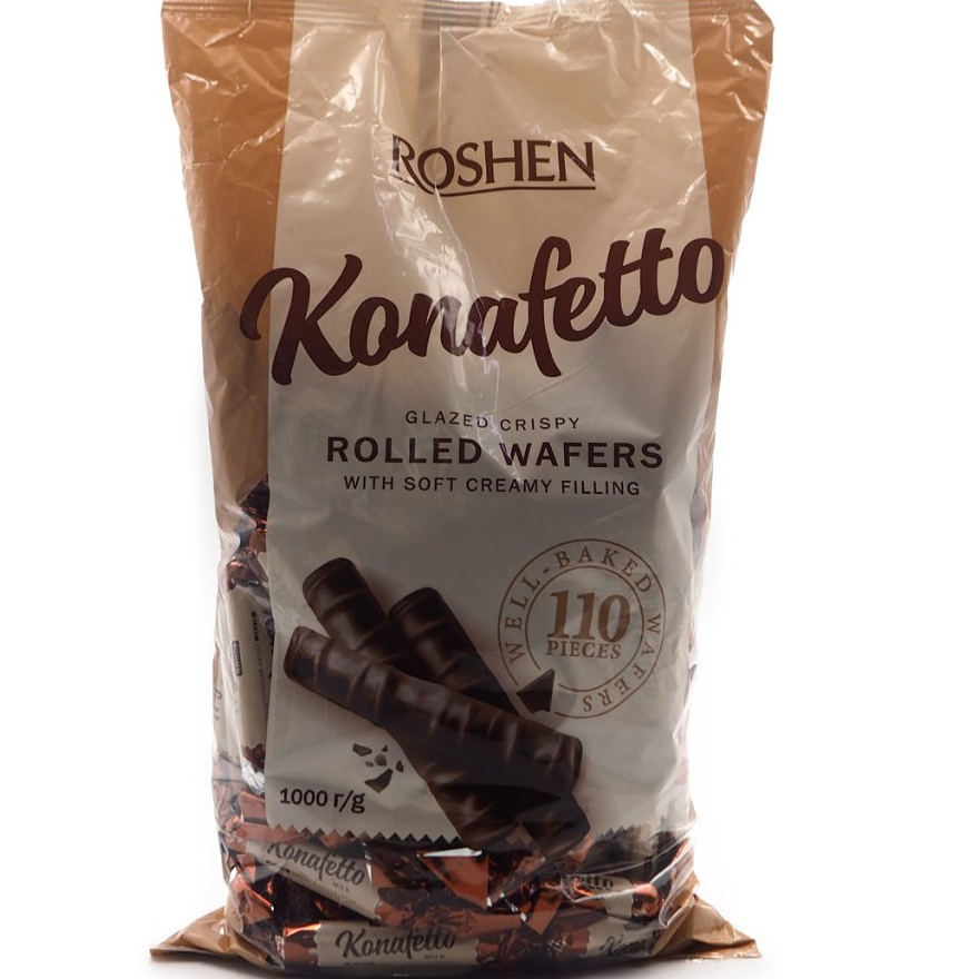 [ROSHEN KONAFETTO MILK BLANC CRISPY WAFERS & CREAM] ( 1KG )