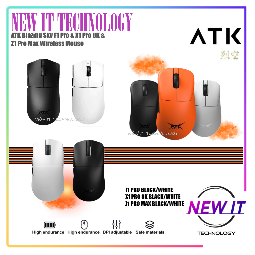 ATK Blazing Sky F1 Pro & X1 Pro 8K & Z1 Pro Max เมาส์ไร้สาย