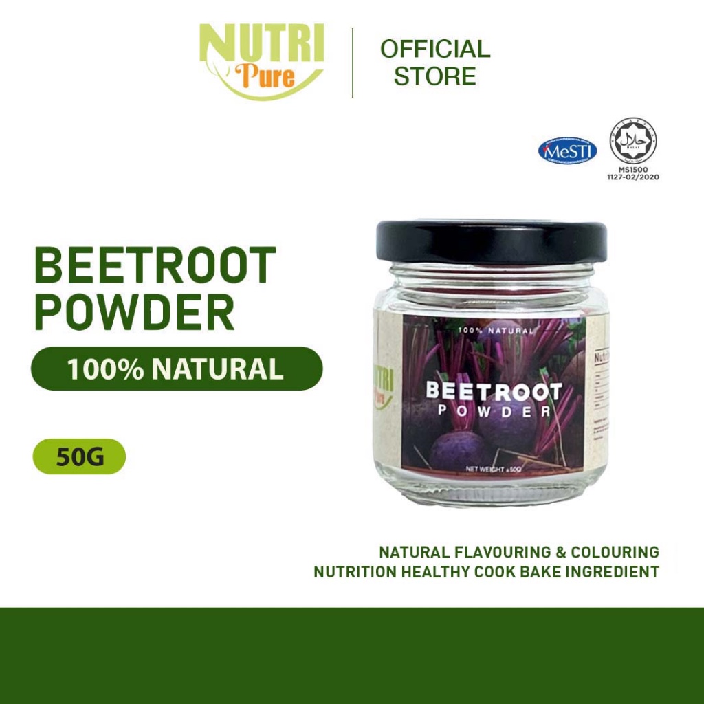 Nutri Pure Beetroot Powder 50g Serbuk Bit Natural Red Color Velvet Cake Smoothie Healthy 甜菜根粉