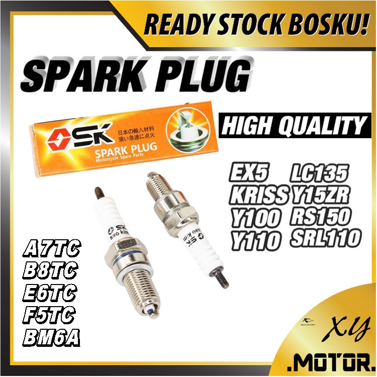 SPARK PLUG EX5 KRISS WAVE LC135 Y125Z Y15 SRL110 RG VF3I MESIN RUMPUT (F5TC/BM6A/A/A7TC/B8TC) มอเตอร