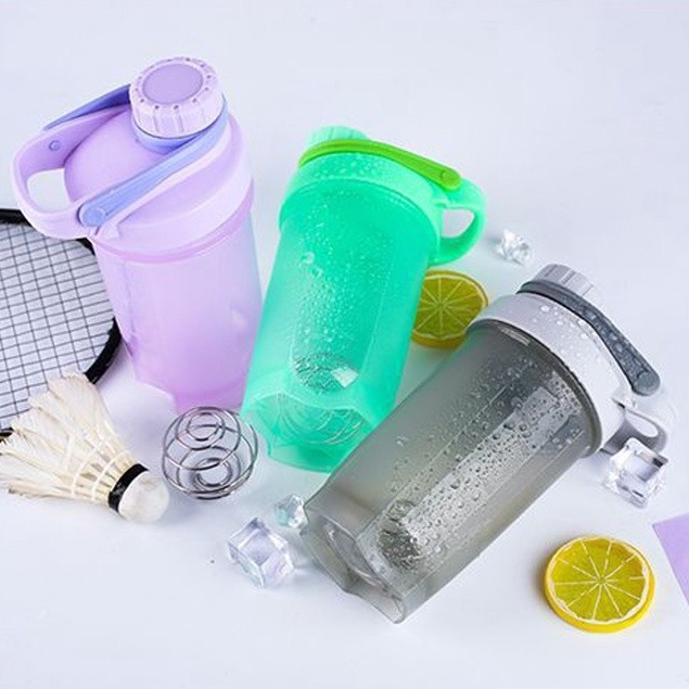 (500ml) ขวดน้ํา Milkshake Bottle Cup BPA Free Plastic Protein Herbalife Shaker Fitness Water Cup (ปร