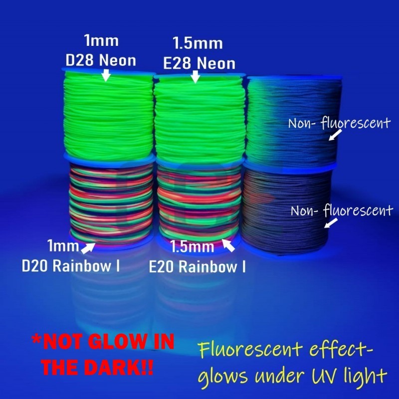10ft Microcord 1 มม.สายไมโครสําหรับสร้อยข้อมือ Paracord Handcraft Strand Craft DIY Lanyard Neon Fluorescent Stitch ทอผ้า - รูปที่ 7