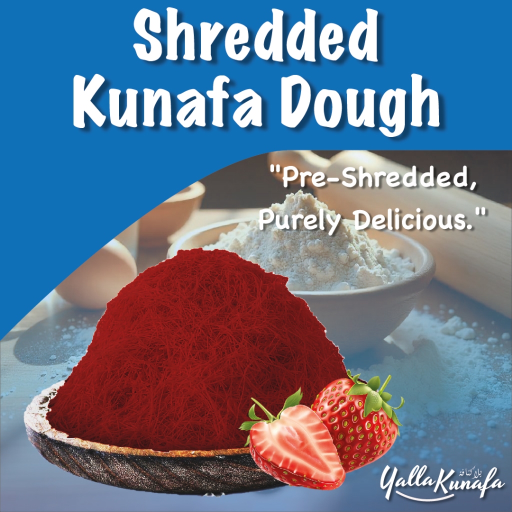 Shredded Kunafa Dough / Pastry Kunafa / Kunafa Raw Strawberry Shredded Kunafa Dough 500g - 1Kg by Ya