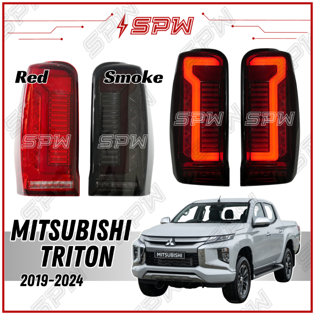 Mitsubishi Triton L200 (2019-2024) ไฟท้ายไฟท้าย LED ไฟท้าย DRL ไฟเดย์ไลท์บาร์สัญญาณไฟเบรค