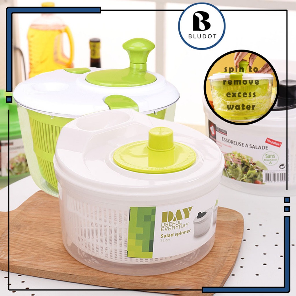 SALAD SPINNER PEMUTAR SALAD WASHER DRYING SALAD DEHYDRATOR ตะกร้าน้ํา
