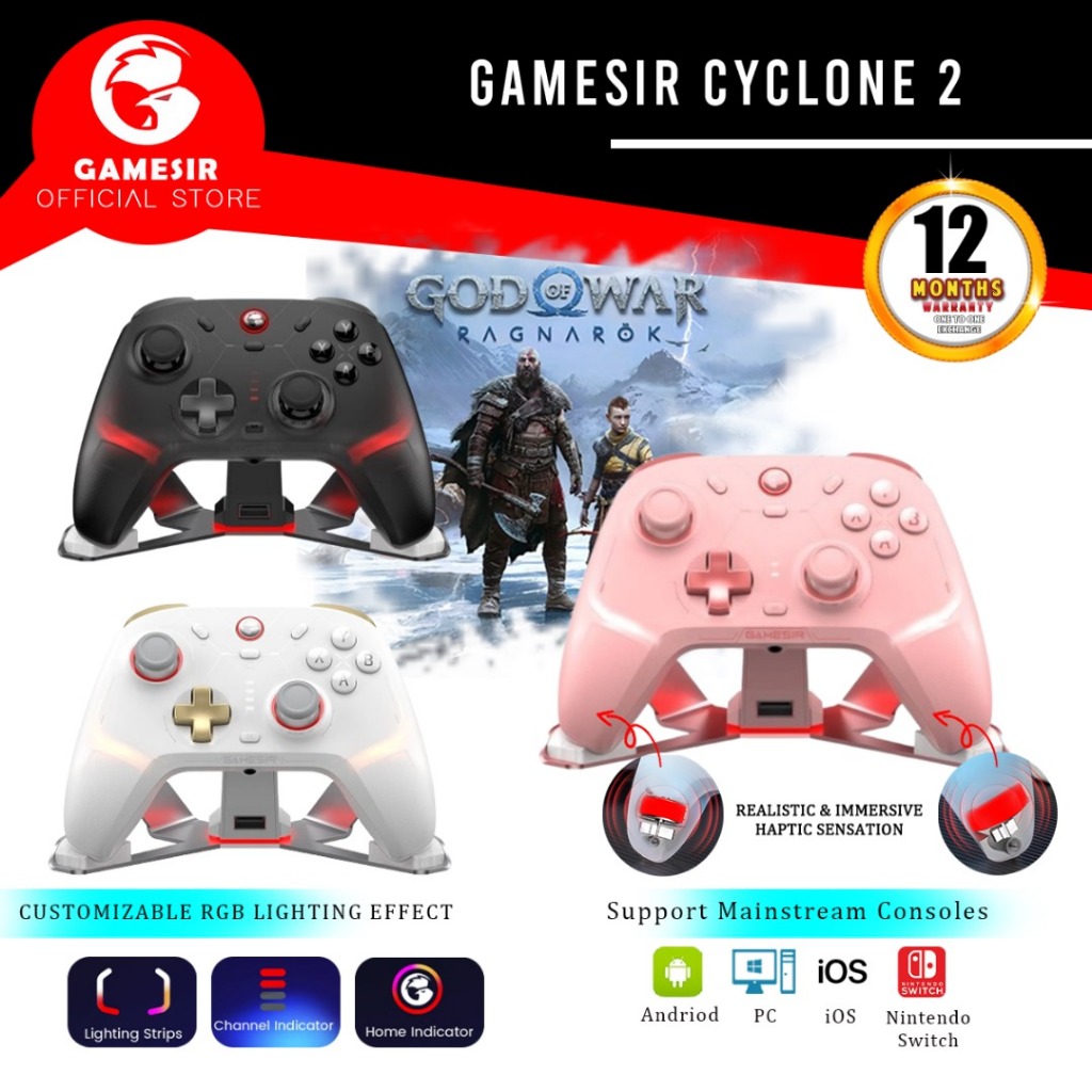 GameSir Cyclone 2 คอนโทรลเลอร์สวิตช์ไร้สายเกมแพดบลูทูธพร้อมเอฟเฟกต์ห้องโถงสําหรับโทรศัพท์ Nintendo S
