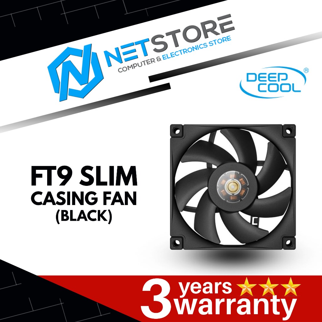 DEEPCOOL FT9 SLIM CASING FAN (สีดํา) - R-FT9SLIM-BKWPN1-G