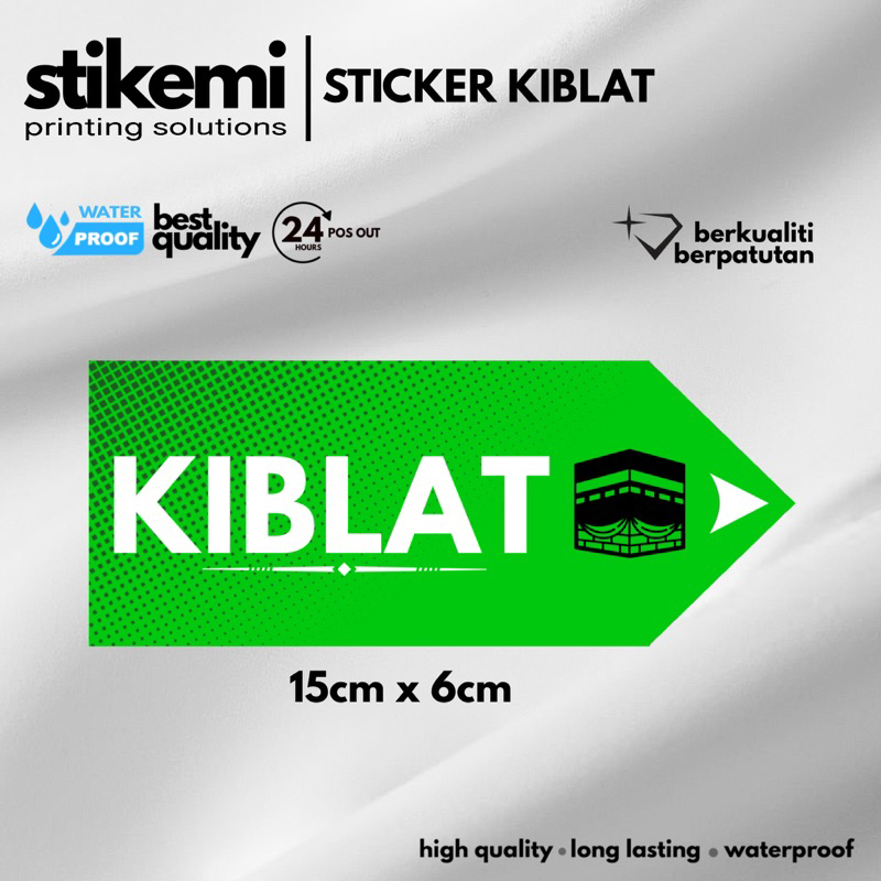 สติ๊กเกอร์ KIBLAT, ป้าย KIBLAT, PELEKAT TANDA ARAH KIBLAT (คุณภาพสูง)