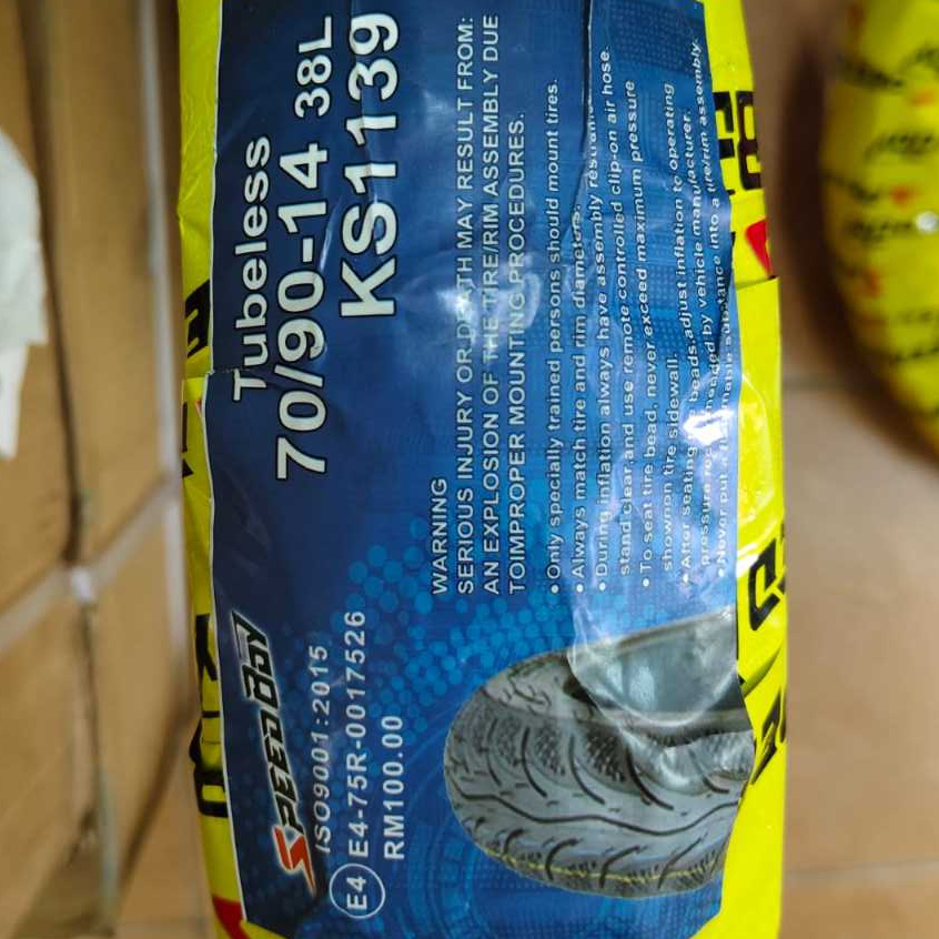 SPEED BOY KS1139 70/80-17, 80/90-17 60/80-17, 70/90-14, 80/90-14, 70/90-17 TUBELESS TYRE YEAR 2024