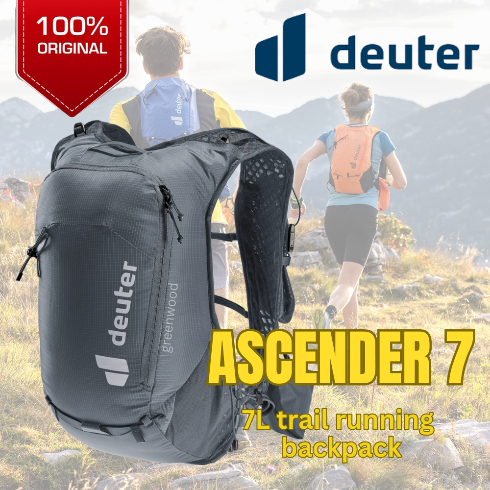 DEUTER ASCENDER 7 Trail Running Backpack Original Deuter, 7L Volume, Ultra Lightweight, Snug Fit