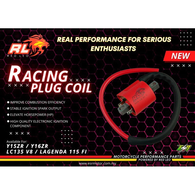 คอยล์ท่อ LEO สีแดงสําหรับ YAMAHA Y15ZR/Y16ZR/LCV8