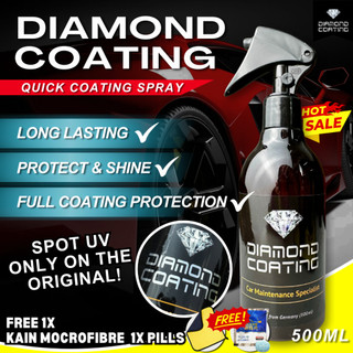 500ml Diamond Coating [FREE KAIN+MYSTERY GIFT] Ceramic Quick Coating Spray Car Polish Headlamp Upgrade