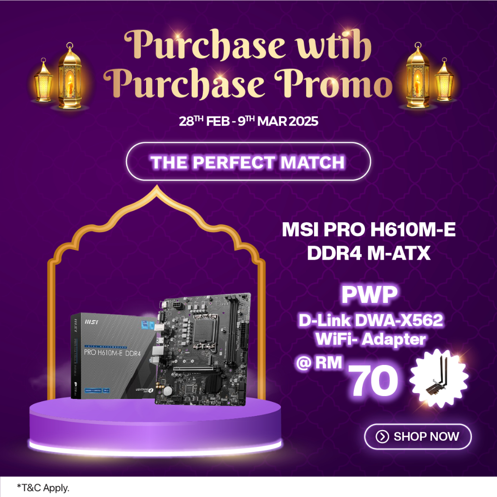 เมนบอร์ด MSI PRO H610M-E DDR4 M-ATX (91-7D48-003)