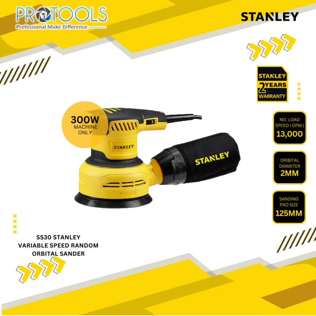 Stanley SS30 เครื่องขัดแบบสุ่มวงโคจร