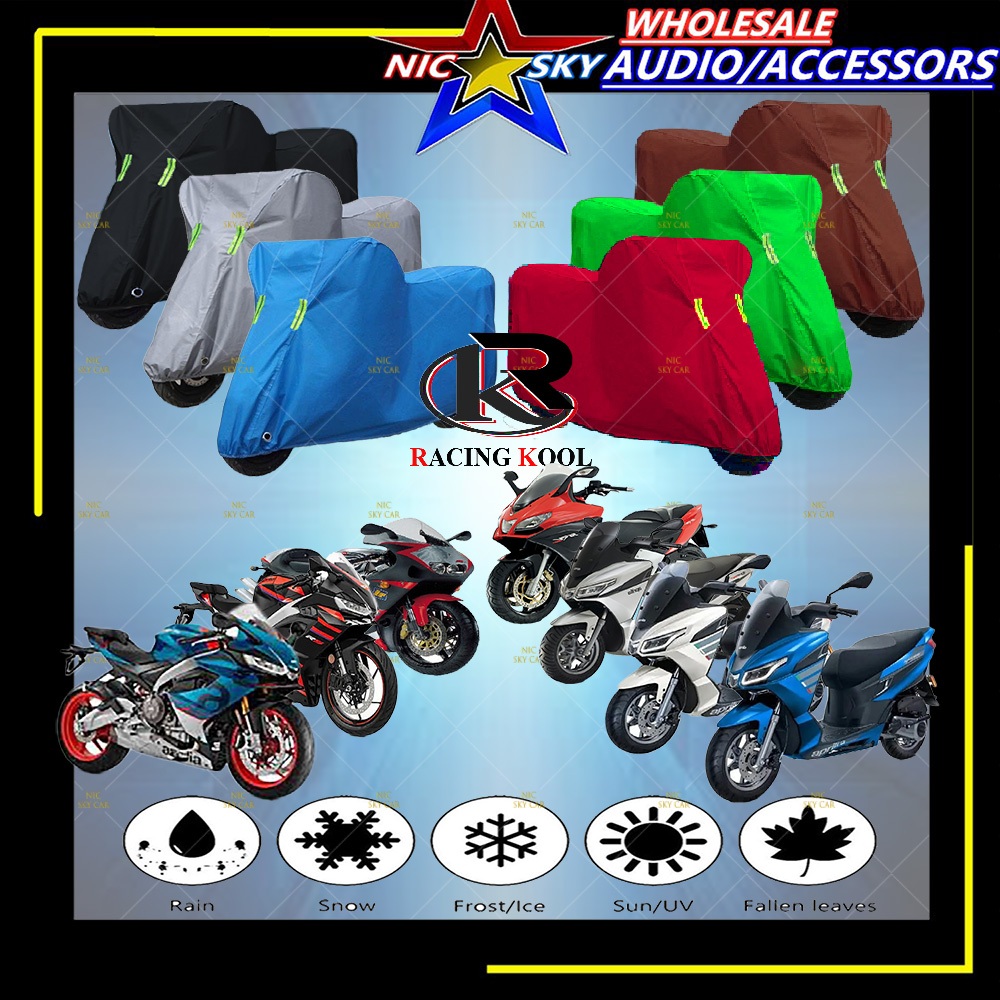 APRILIA ผ้าคลุมรถมอเตอร์ไซค์กันน้ํากันฝุ่นป้องกันแสงแดด RS-125 250 RS-457 RS-660 SXR-50 SXR-125 160 