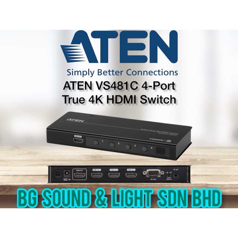 ATEN VS481C สวิตช์ HDMI True 4K 4 พอร์ต