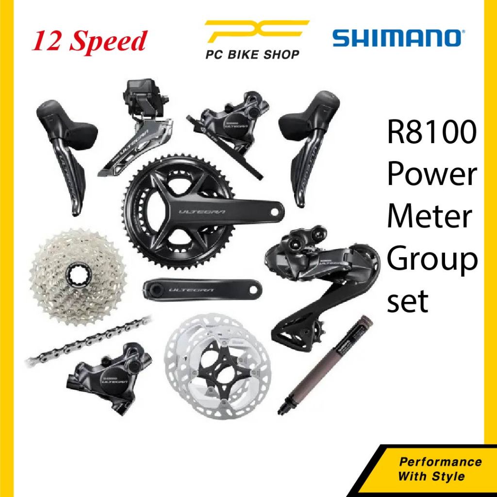 Shimano Ultegra R8170 12 ความเร็ว Di2 Disc + Powermeter Crank R8150 RD R8100 Cassette R8150 FD R8170