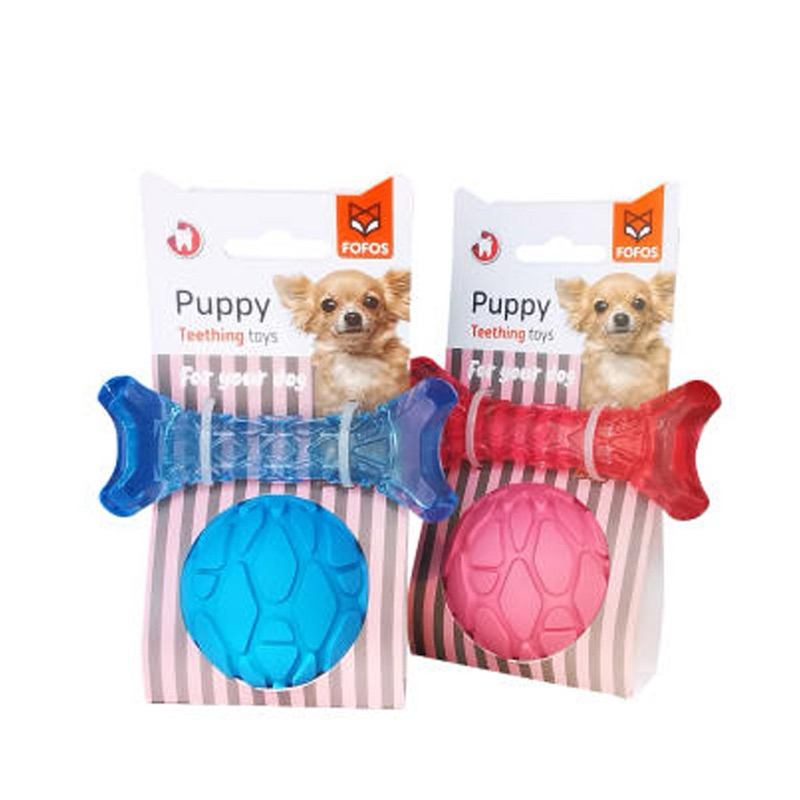 Fofos Puppy Teething Toys Ball & Bone สําหรับสุนัข