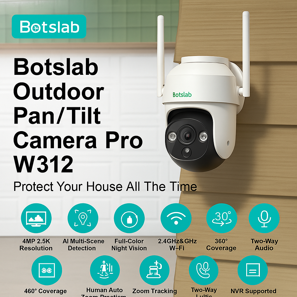 Botslab Outdoor Pan / Tilt Camera Pro W312 4MP 2.5K CCTV