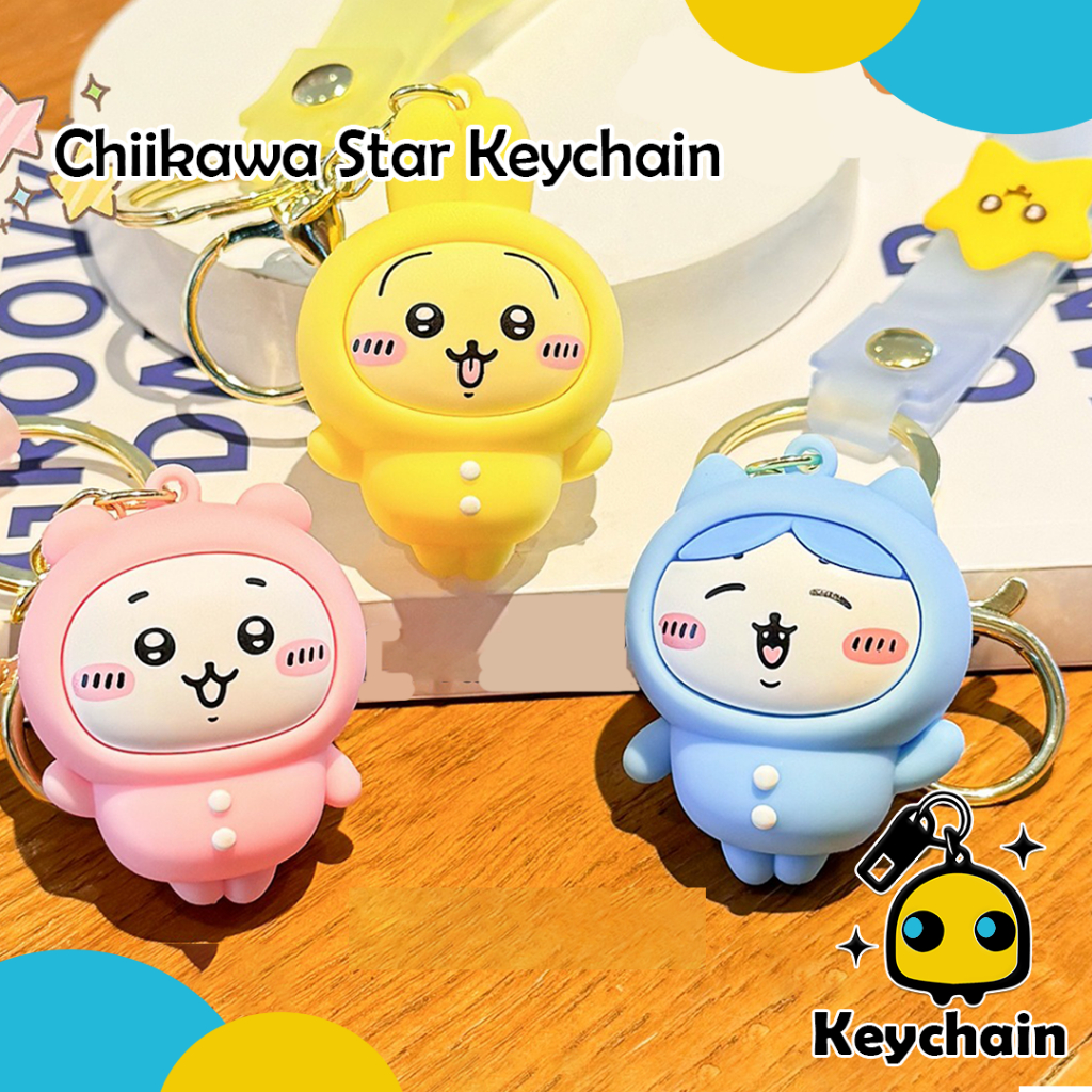 Chikawa Star พวงกุญแจน่ารัก Gantungan Kunci Kechain กระเป๋า Kaychain Kechain Comem Usagi Kchain หัวเ