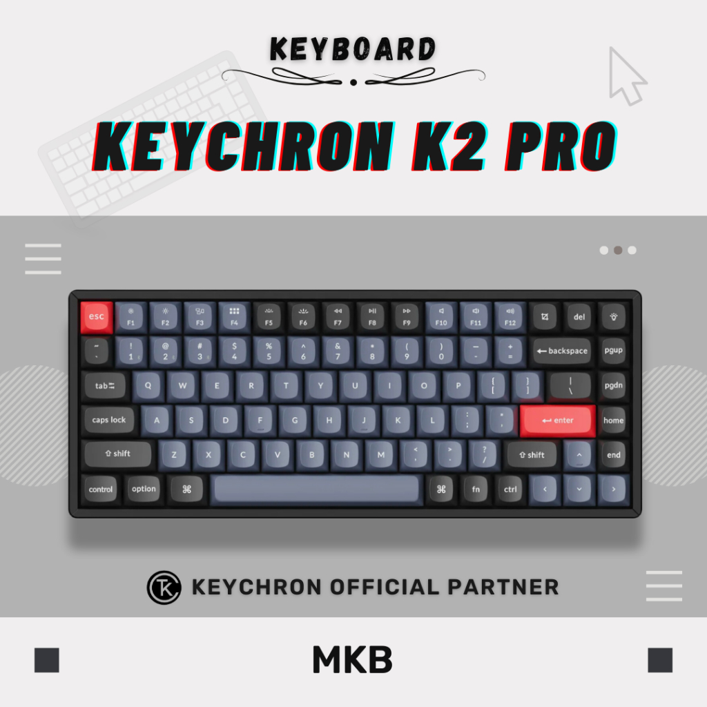 Keychron K2 Pro / K2 Max 75% Layout Hot-Swap Custom RGB QMK VIA Bluetooth Full Build Keyboard