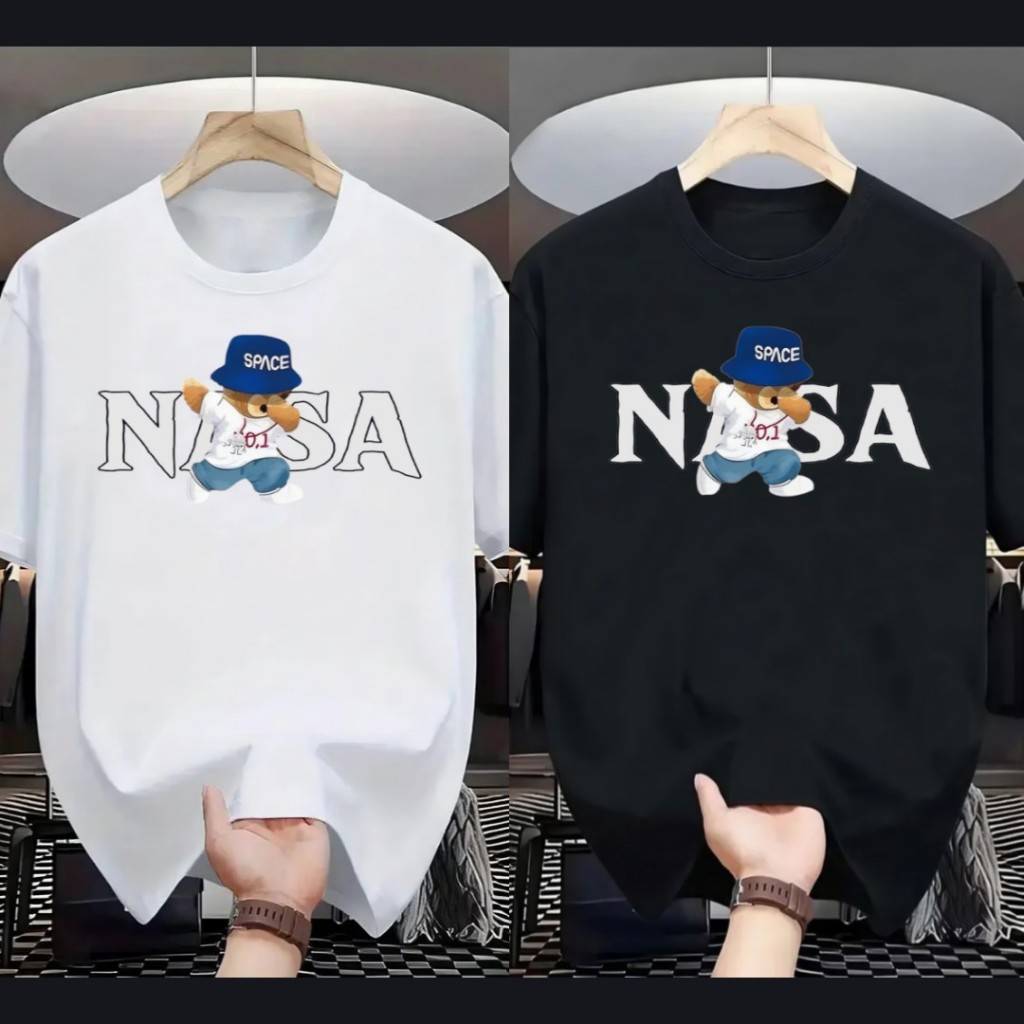 [200gsm] "NSA" เสื้อยืดผ้าฝ้ายคอกลมที่เคยที่ดีที่สุด Unisex ผู้ใหญ่คอลูกเรือ Baju Tshirt