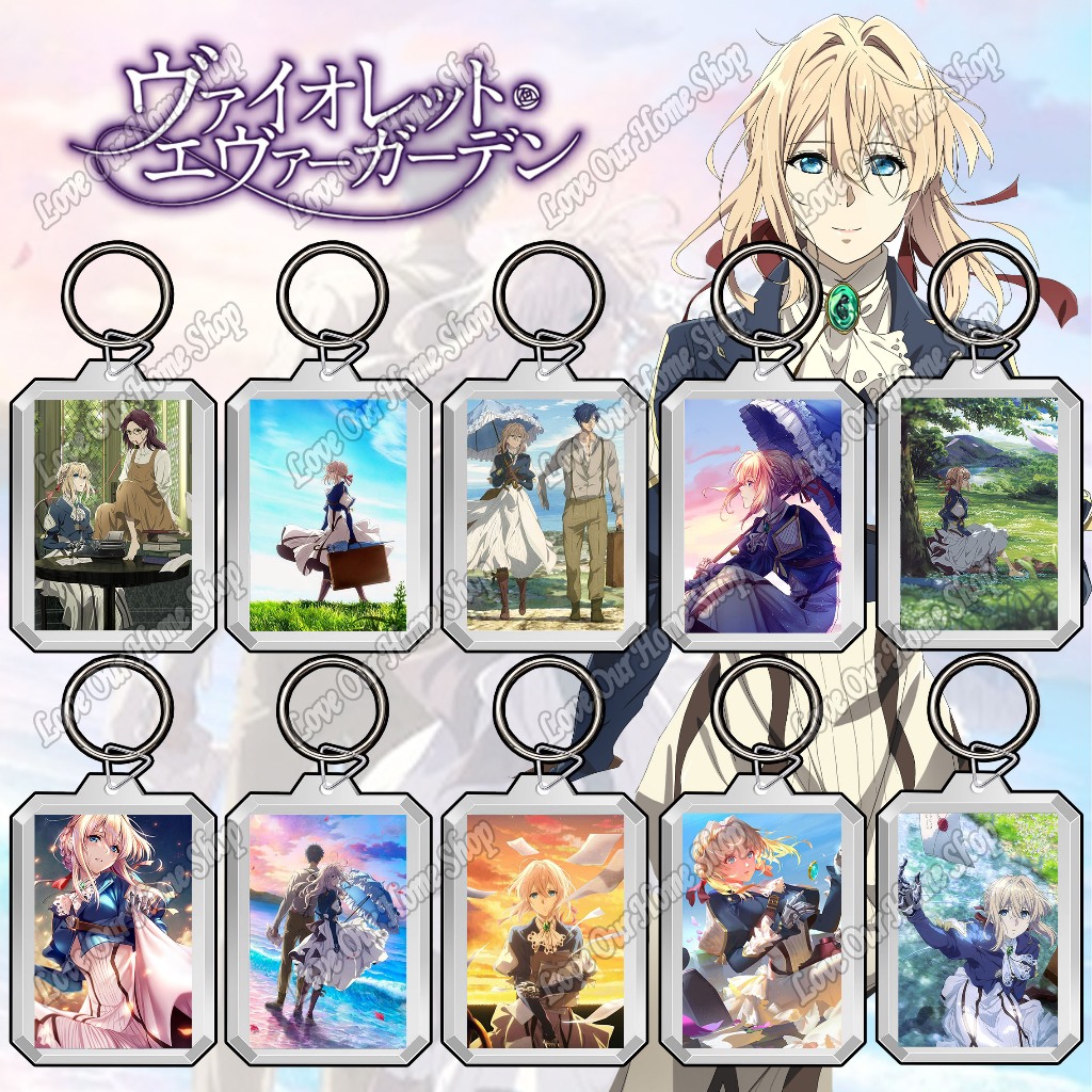 พวงกุญแจอะคริลิค DIY สองด้าน, พวงกุญแจใสอะนิเมะ [ Violet Evergarden ] พวงกุญแจ Violet Evergarden