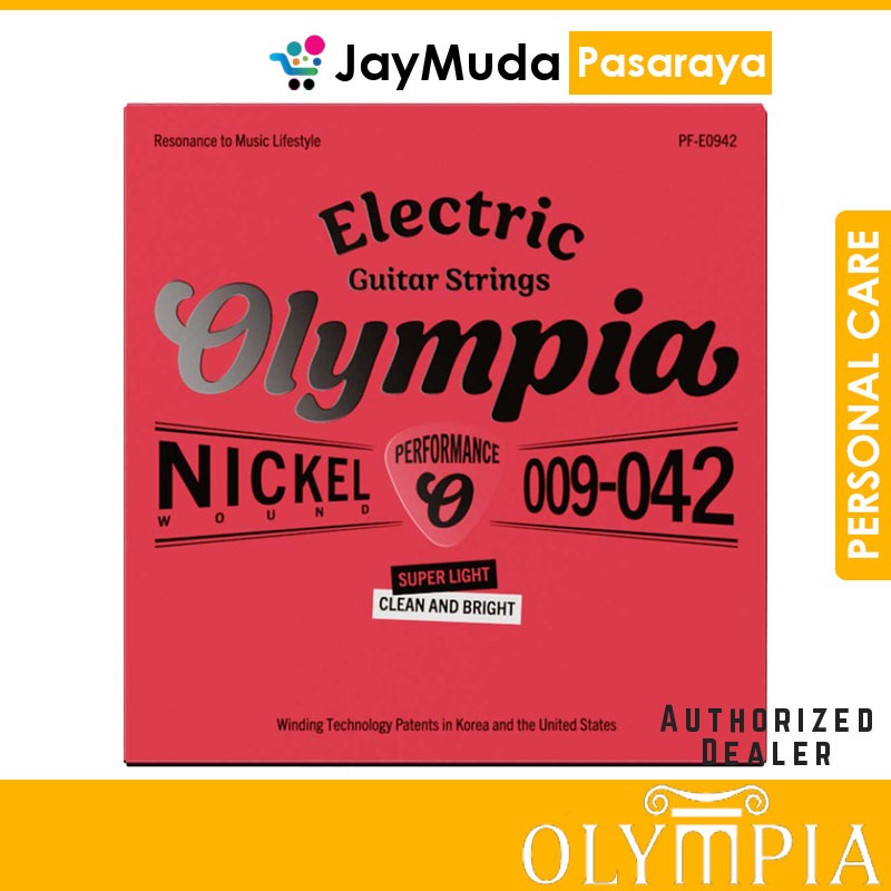 Olympia สายกีตาร์ไฟฟ้า PF-E0942 Nickel Wound Super Light 009-042 Clean Bright Tali Gitar