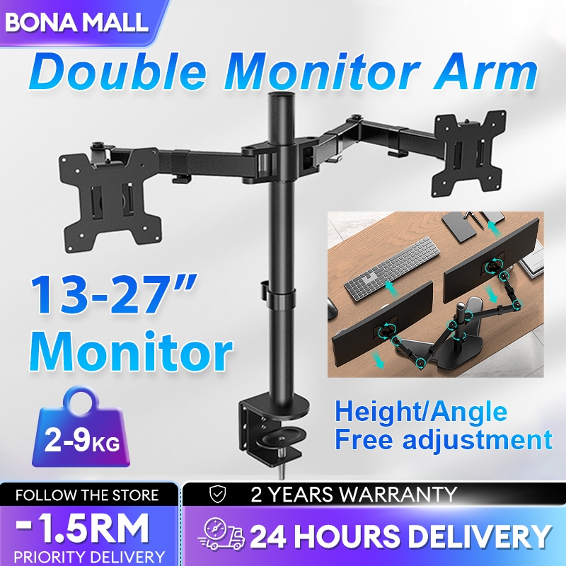 Dual Monitor Arm Monitor Stand Vesa Mount Monitor Riser 17-32 นิ้วปรับ 2Kg-15Kg ขาตั้งจอภาพ