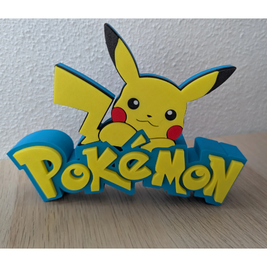 โลโก้ Pikachu Pokémon 3D (ตกแต่งโต๊ะ)