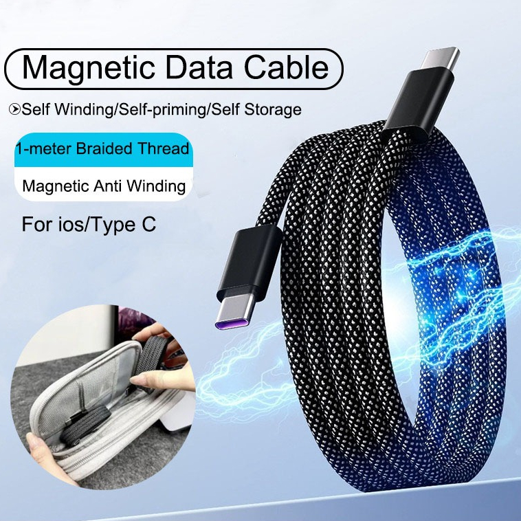 Magnetic 66W 6A Super Fast Charger Cable Fast USB Type C สายชาร์จข้อมูลสําหรับ VIVO Xiaomi