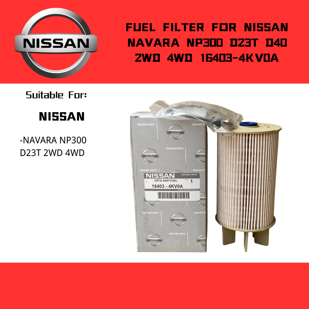 FUEL FILTER สําหรับ NISSAN NAVARA NP300 D23T D40 2WD 4WD 16403-4KV0A