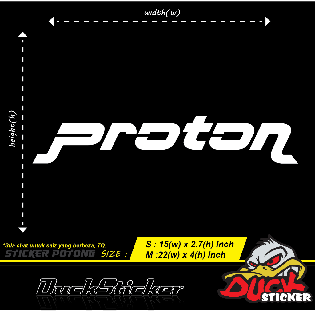 PROTON (0LD) FONT STICKER 1PCS proton wira saga cutsticker oldskol windscreen