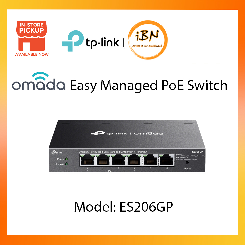 TP-Link ES206GP Omada 6-Port Gigabit Easy Managed Switch พร้อม 4-Port PoE+ @ IBN