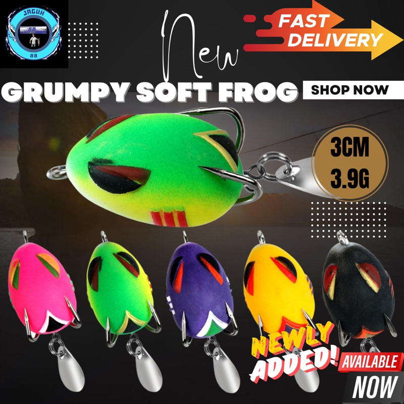 GRUMPY3 ซม./3.9g Mini Soft กบลอยเหยื่อล่อเหยื่อตกปลา Umpan katak Umpan หล่อ Haruan Toman