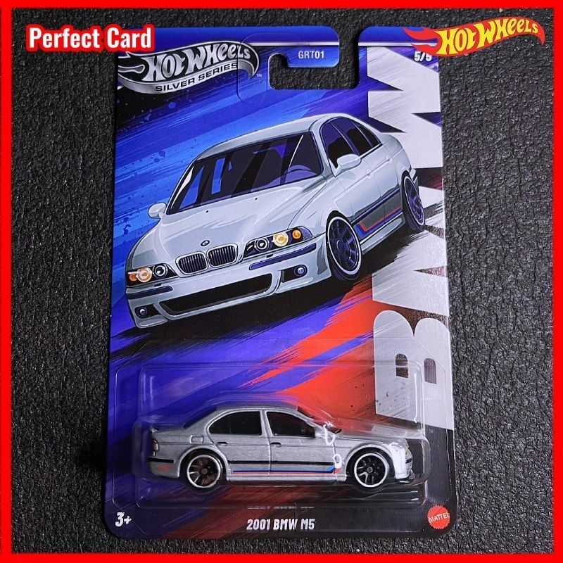 Hotwheels 2001 BMW M5 Silver Series Collection Hot Wheels BMW M5 E39 2001 Silver Model Sport Car Hot